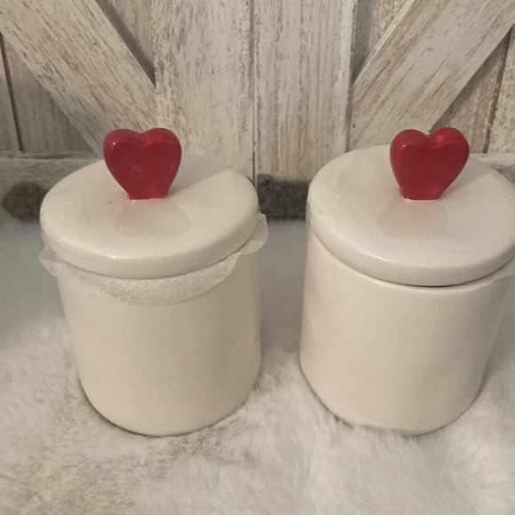 Rae Dunn Hello Pretty Heart Knob Canisters - Picture 6 of 7